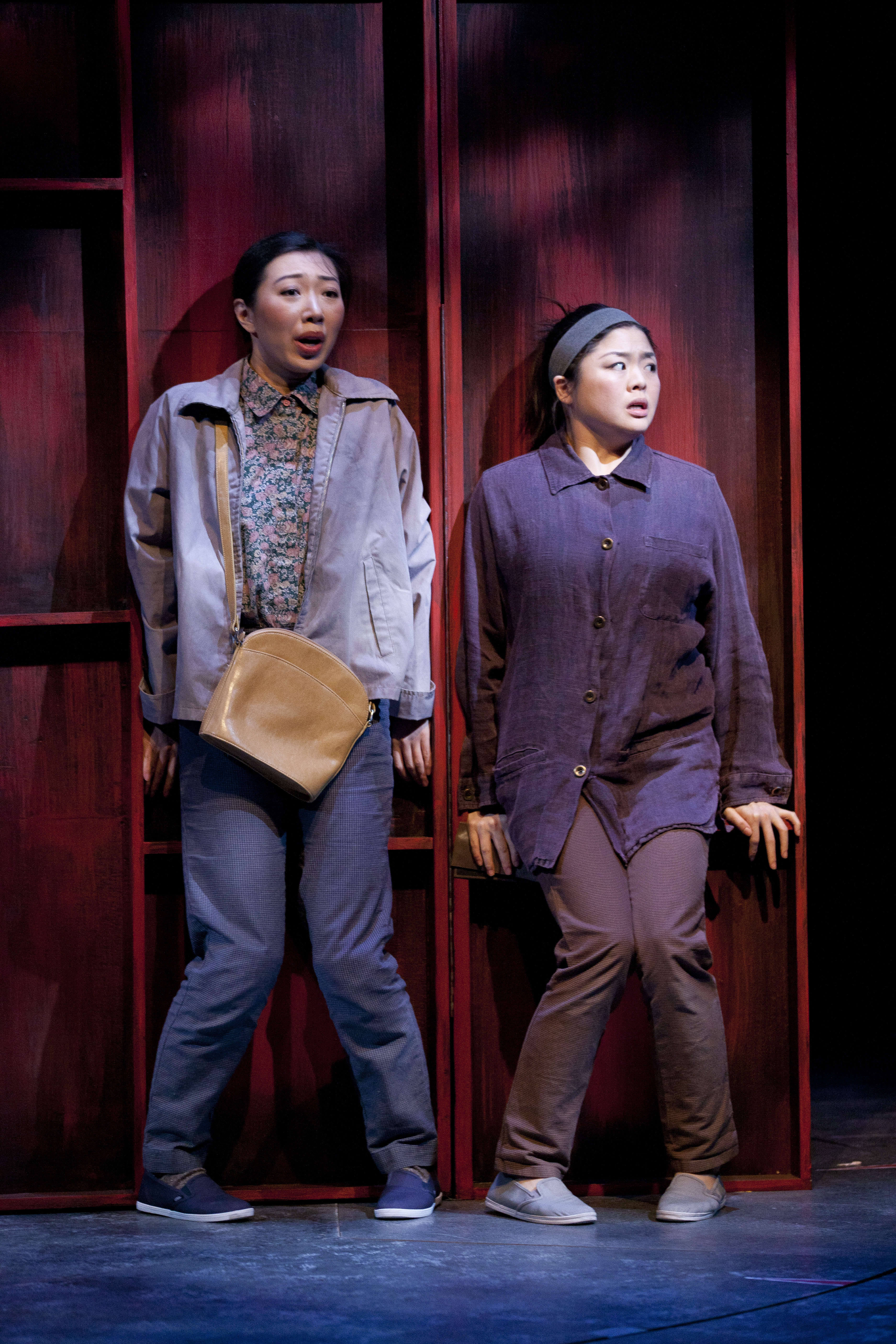 Jo Mei and Ruibo Qian in a production of You for Me for You. Photo by Scott Suchman, courtesy of Woolly Mammoth Theatre Company.
