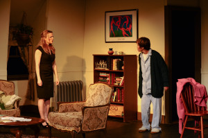 Kirsten Quinn as Lisa and Renee Richman-Weisband as Ruth face off in Isis Productions’ COLLECTED STORIES (Photo credit: Kristine DiGrigoli)