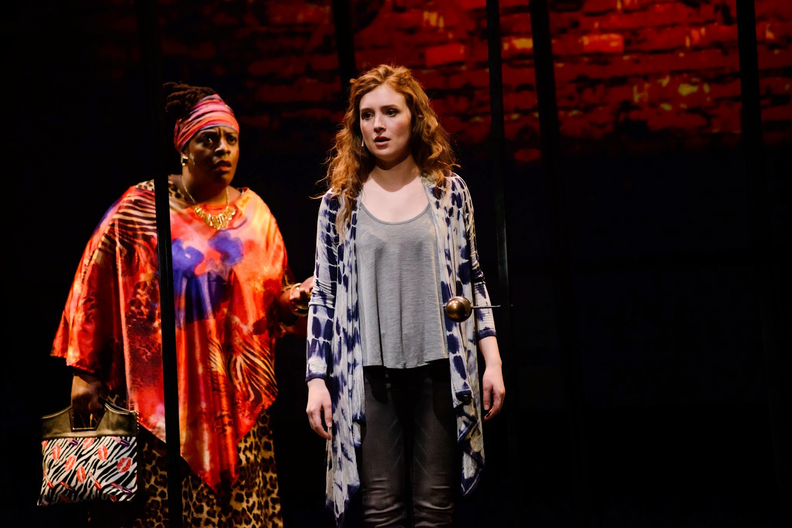 Tamara Anderson as Oda Mae Brown with Anna Giordano as Molly in GHOST. Photo by Maura McConnell.