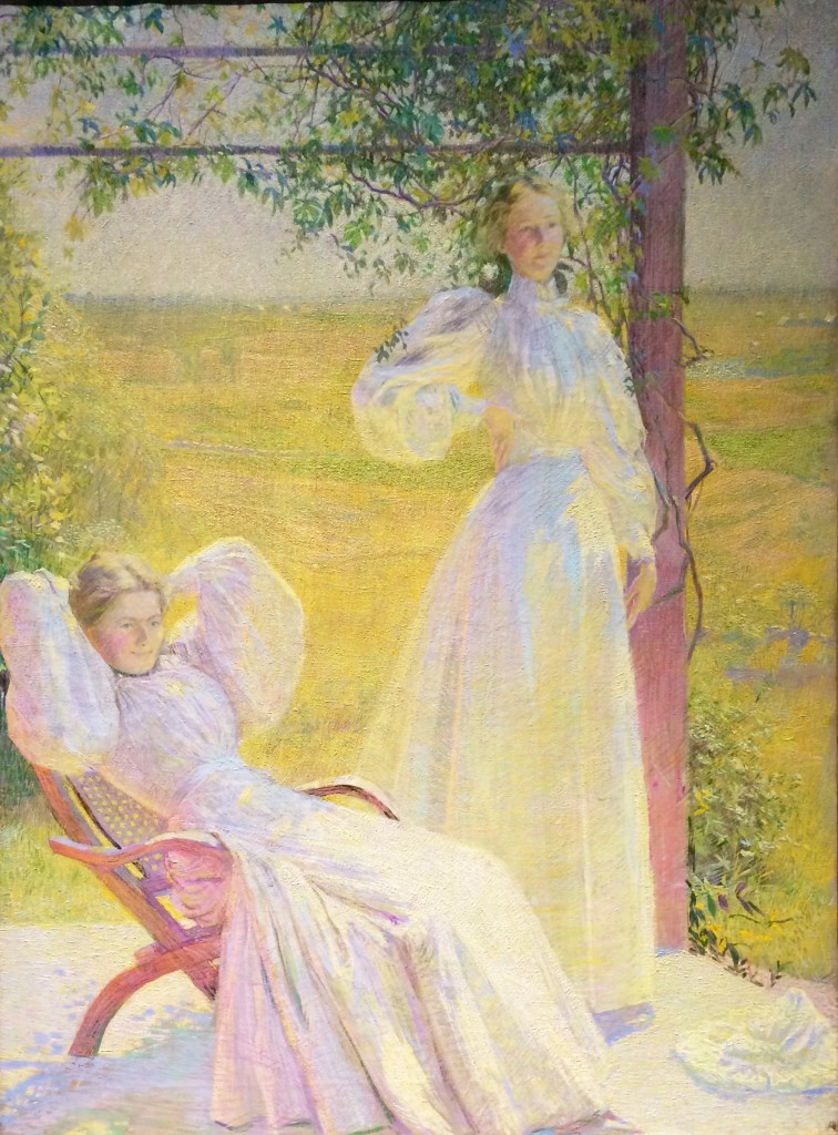 Top of the Morning by Philip Leslie Hale depicts two women relaxing in rare form
