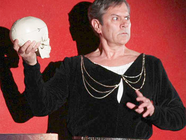 Leonard Haas in I HATE HAMLET at Montgomery Theater. Photo by Angela McMichael.