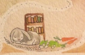 The reviewer as a rabbit, Detail of painting by K. Shannon Settlemyre.