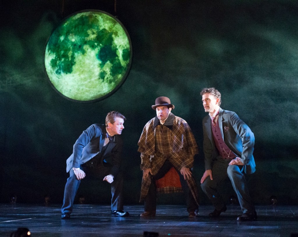 Henry Clarke, Matt Zambrano, and Ron Menzel in Philadelphia Theatre Company's BASKERVILLE: A SHERLOCK HOLMES MYSTERY (Photo credit: Mark Garvin)