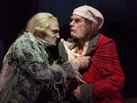 Billy Finn (left) and Graeme Malcolm in A CHRISTMAS CAROL. Photo by T Charles Erickson)