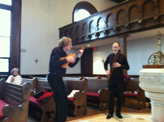 Piffaro's musicians playing at St. Andrew & Matthew Church, Del.  Photo by Kelly Witman