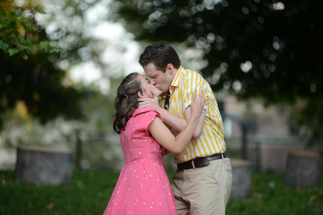 Jake Blouch and Claire Inie-Richards in THE TWO GENTLEMEN OF VERONA at Clark Park. Photo credit: Kyle Cassidy. 