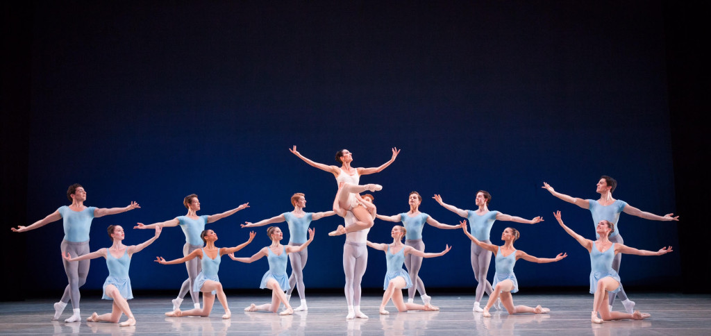 Artists of Pennsylvania Ballet in George Balanchine’s Square Dance. Photo Credit: Alexander Iziliaev