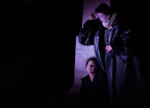 Rudy Caporaso as Hamlet and Susanna Herrick as the Player Queen in REV Theatre Company’s production of HAMLET. 