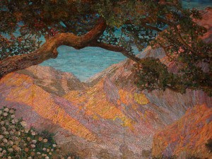 Detail of the Tiffany Mosaic of Maxfield Parrish's "Dream Garden".