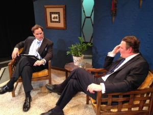 Russ Widdall and Dan Olmstead star in the title roles of New City Stage Company’s FROST/NIXON (Photo credit: Courtesy of New City Stage Company)