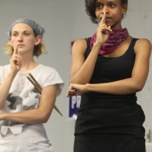 Mary Tuomanen and Aimé Donna Kelly in WE ARE BANDITS. Image courtesy of Applied Mechanics.