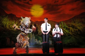 Phyre Hawkins, Mark Evans, Christopher John O'Neill THE BOOK OF MORMON First National Tour © Joan Marcus, 2013
