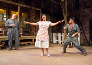 Brian Anthony Wilson, Melanye Finister, and Michael Genet in FENCES at People’s Light (Photo credit: Mark Garvin) 