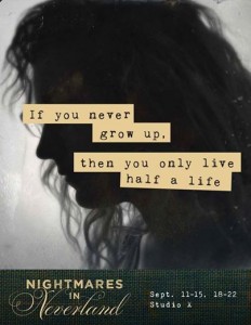 Promotional image for NIGHTMARES IN NEVERLAND, featuring Jenna Kuerzi (Photo credit: Brey Ann Barrett)  