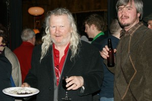 Phindie editor Christopher Munden and local celebrity bar owner Fergus Carey enjoy an opening night drink. 