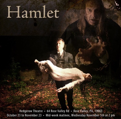 Promotional photo featuring Hamlet, Ophelia, and ghost