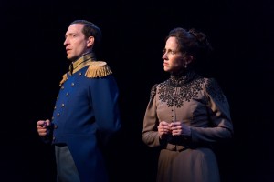 Ben Dibble as Count Carl-Magnus Malcolm and Karen Peakes as Countess Charlotte Malcolm in Arden’s A LITTLE NIGHT MUSIC (Photo credit: Mark Garvin)