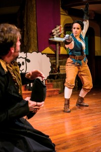 Dan Hodge and Rachel Camp face off in the PAC’s THE FAIR MAID OF THE WEST (Photo credit: Ashley LaBonde, Wide Eyed Studios) 