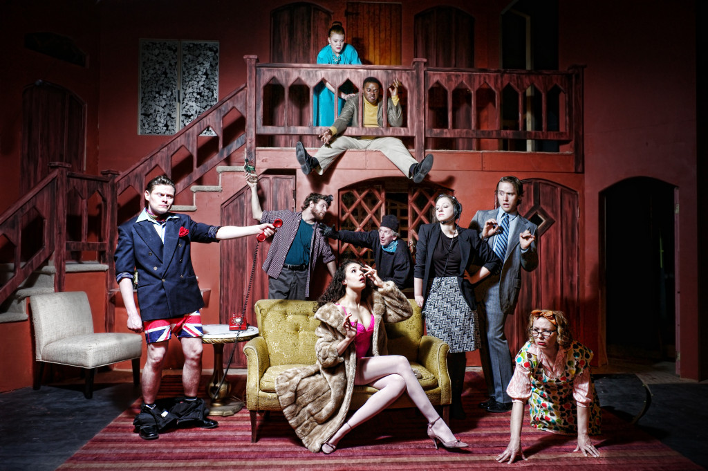 The cast of NOISES OFF. Photo by Kyle Cassidy.