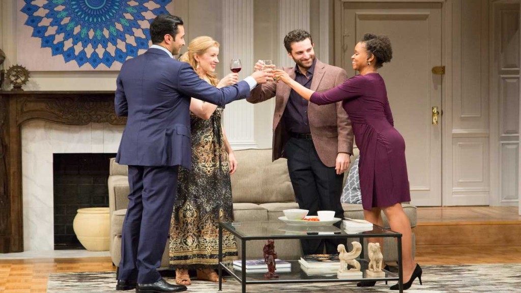 Pej Vahdat, Monette Magrath, Ben Graney, and Aimé Donna Kelly in ‘Disgraced’ at Philadelphia Theatre Company. Photo by Mark Garvin