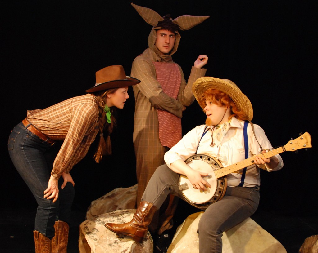 Jenna Pinchbeck, Dexter Anderson, and Katherine Perry in RODEO. Photo by John Donges.