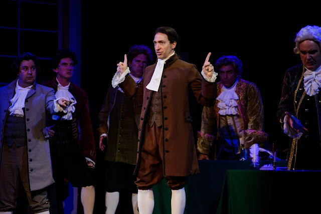 Ben Dibble stars as John Adams, in 1776 The Musical. Photo by Maura McConnell 