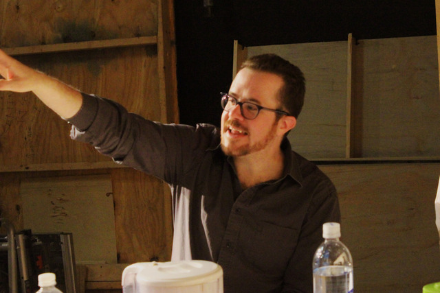 Matt Pfieffer at the first rehearsal for THE INVISIBLE HAND.