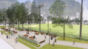 Proposed renovation of Columbus Square Park.