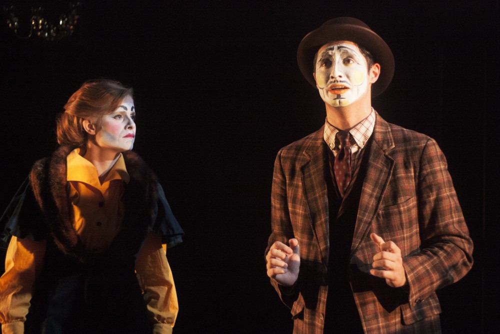 Inis Nua Theatre Company’s 2011 breakout hit DUBLIN BY LAMPLIGHT returns to the stage with Rachel Brodeur (Eva) and Joey Teti (Willy) at Drexel's Mandell Theater  November 9-20, 2016. The production is produced in partnership with Drexel University’s Mandell Professionals in Residence Project (MPiRP). Photo credit: Katie Reing. 