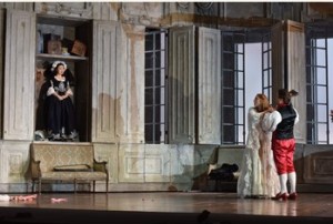 Ying Fang as Susann, Layla Claire as Countess Almaviva and John Chest as Count Almaviva. Photo credit: Kelly & Massa for Opera Philadelphia
