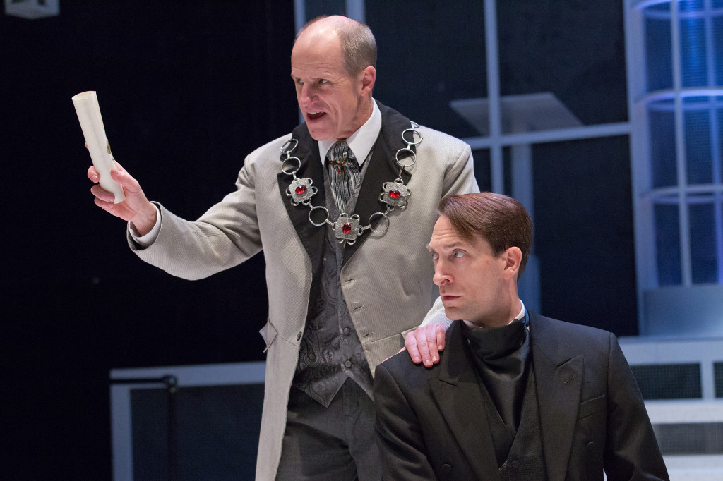  Anthony Lawton and Ben Dibble in MEASURE FOR MEASURE. Photo by Mark Garvin.